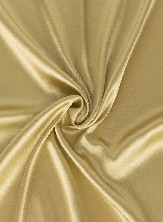 TopTie 23 Inch Square Satin Scarf, Handkerchief Bandana, Head Scarf Neck Gaiter - Golden - Image 3